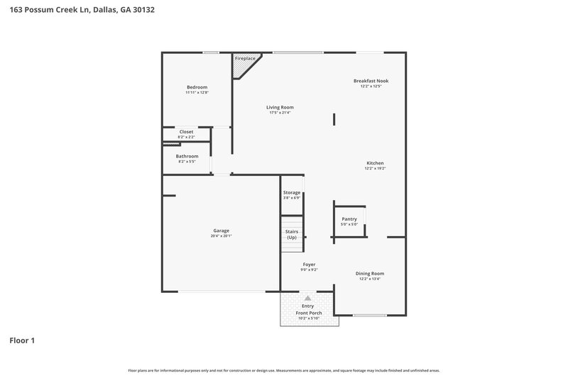 2,735/Mo, 163 Possum Creek Ln Dallas, GA 30132 Floor Plan View
