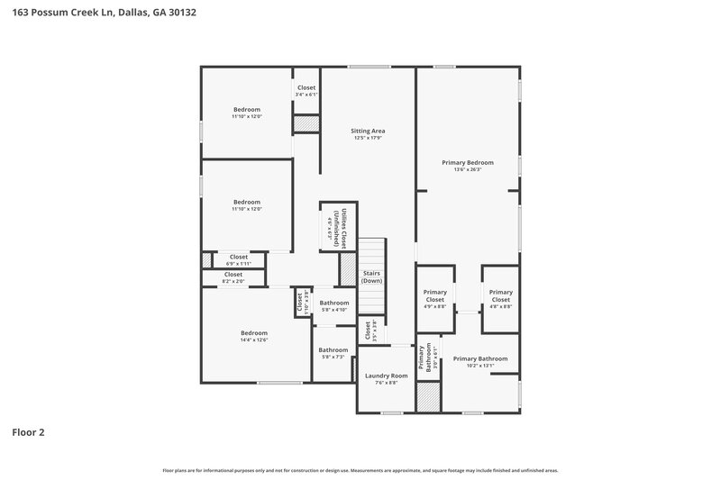 2,735/Mo, 163 Possum Creek Ln Dallas, GA 30132 Floor Plan View 2