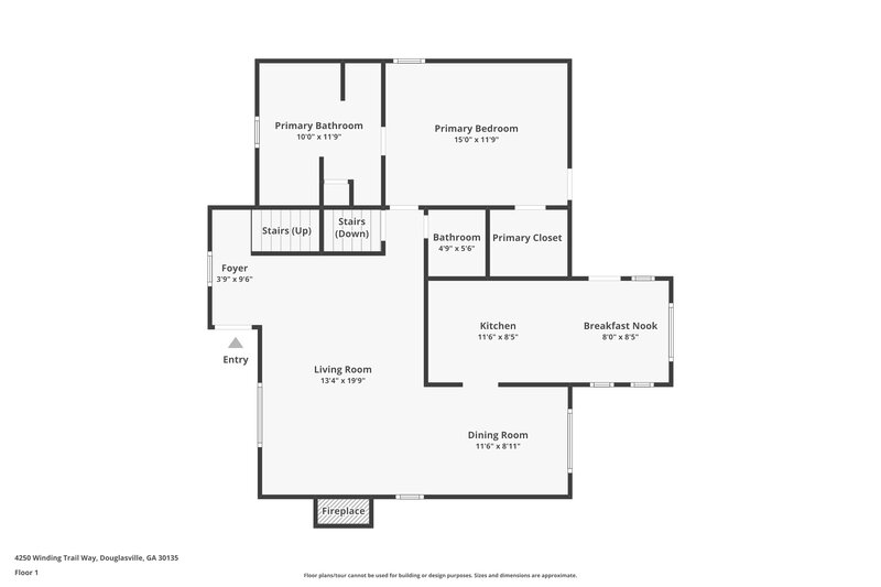 0/Mo, 4250 Winding Trail Way Douglasville, GA 30135 Floorplan View