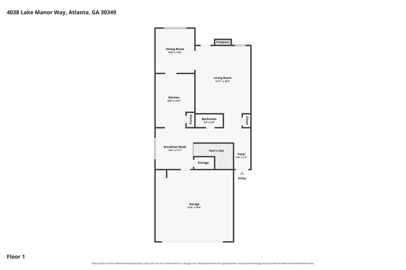 2,585/Mo, 4038 Lake Manor Way Atlanta, GA 30349 Floor Plan View