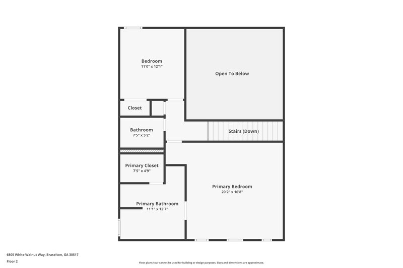 1,970/Mo, 6805 White Walnut Way Braselton, GA 30517 Floor Plan View 2
