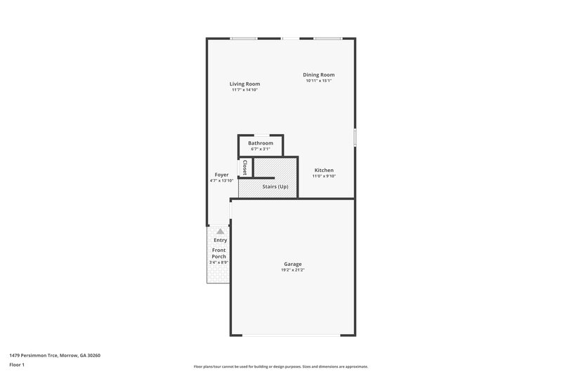 1,965/Mo, 1479 Persimmon Trce Morrow, GA 30260 Floorplan View