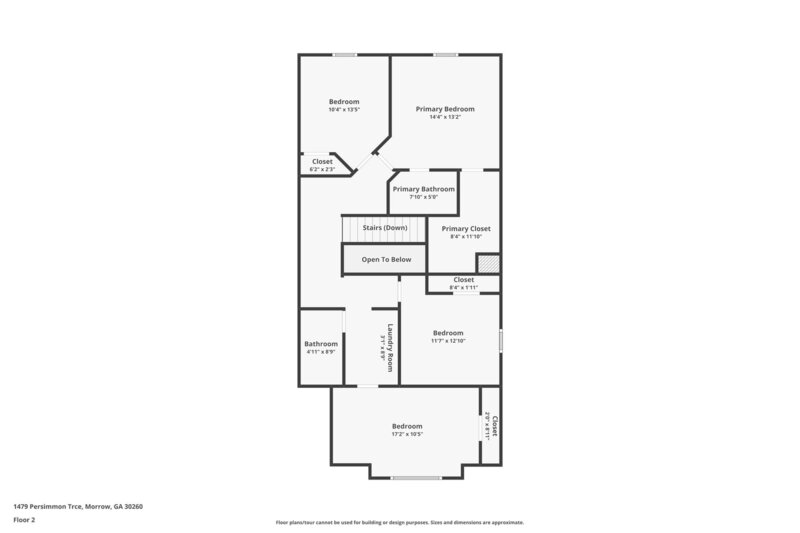 1,965/Mo, 1479 Persimmon Trce Morrow, GA 30260 Floorplan View 2