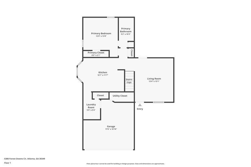 1,685/Mo, 5380 Forest Downs Cir College Park, GA 30349 Floor Plan View