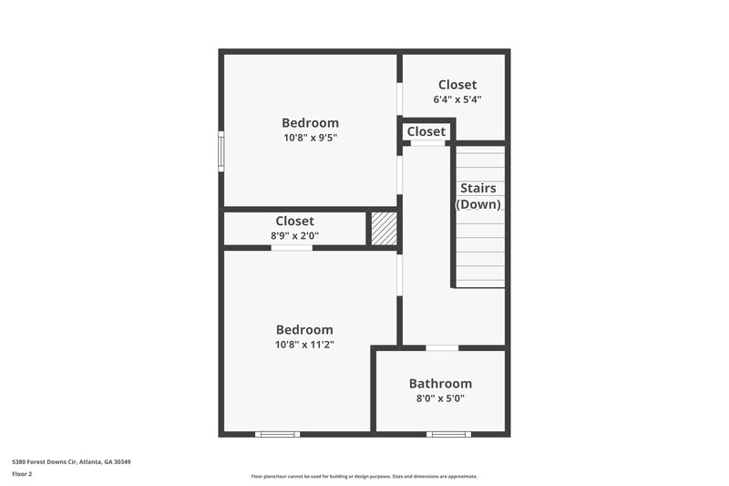1,685/Mo, 5380 Forest Downs Cir College Park, GA 30349 Floor Plan View 2