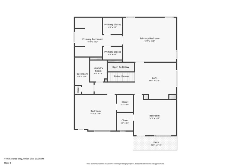 2,410/Mo, 4495 Favored Way Union City, GA 30291 Floorplan View 2