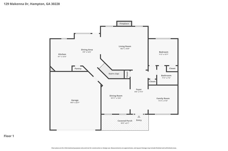2,495/Mo, 129 Makenna Dr Hampton, GA 30228 Floor Plan View