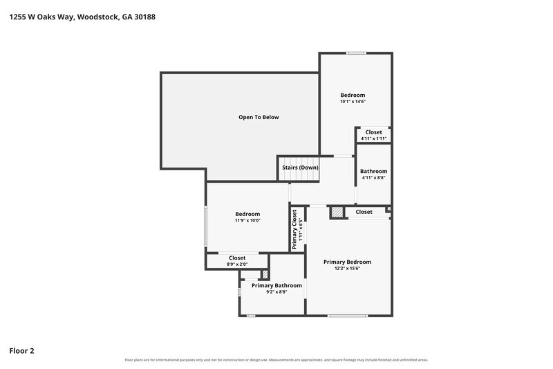 2,165/Mo, 1255 W Oaks Way Woodstock, GA 30188 Floor Plan View 2