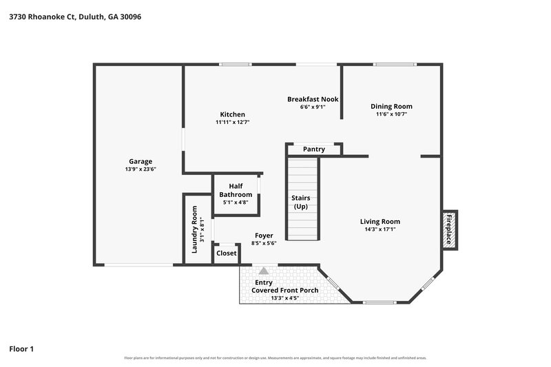 2,165/Mo, 3730 Rhoanoke Ct Duluth, GA 30096 Floor Plan View