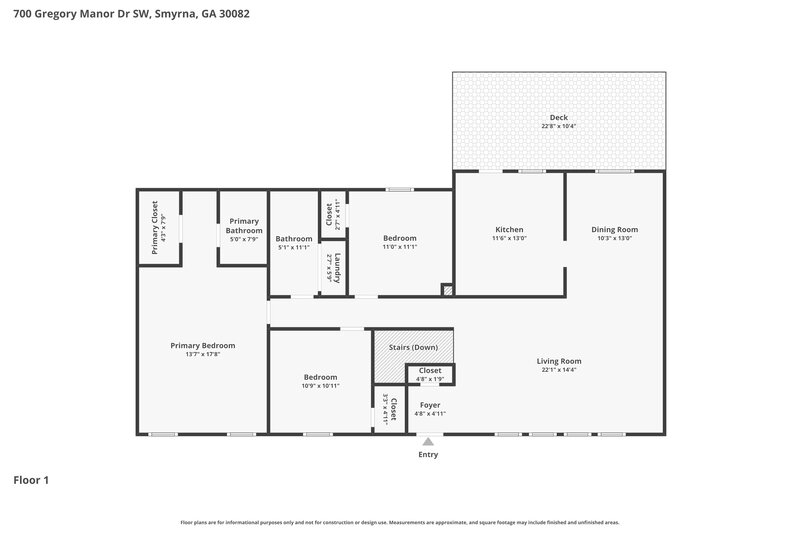 2,255/Mo, 700 Gregory Manor Dr Sw Smyrna, GA 30082 Floor Plan View 2