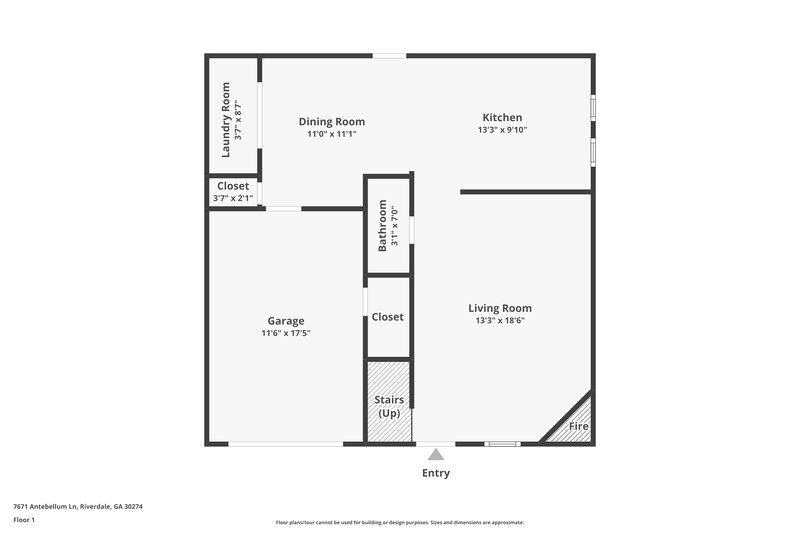 1,620/Mo, 7671 Antebellum Ln Riverdale, GA 30274 Floor Plan View