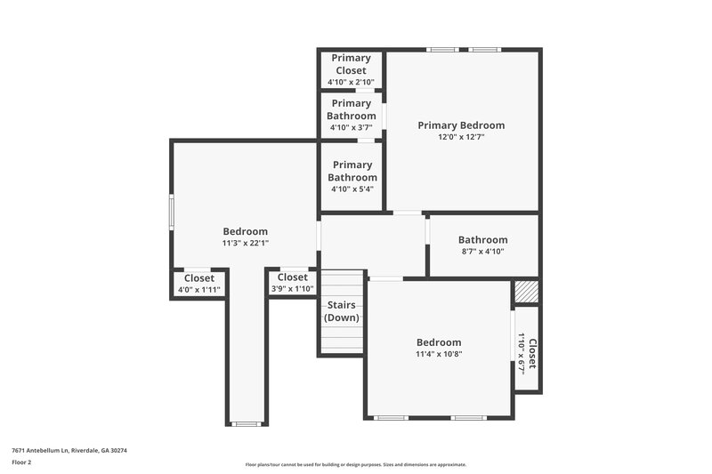 1,620/Mo, 7671 Antebellum Ln Riverdale, GA 30274 Floor Plan View 2