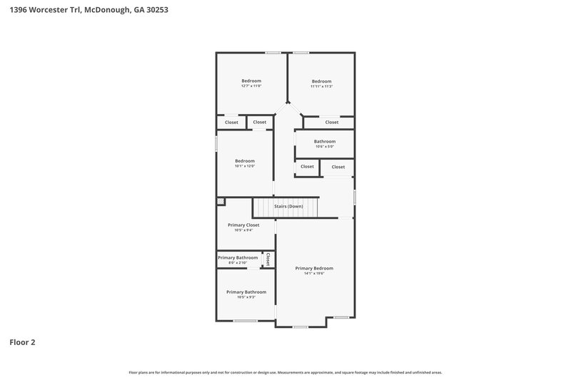 2,390/Mo, 1396 Worcester Trl McDonough, GA 30253 Floor Plan View 2
