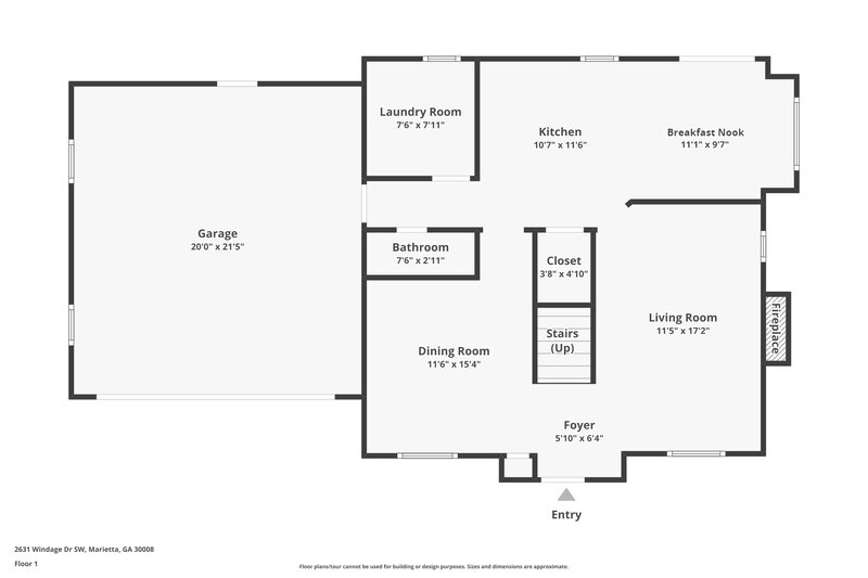2,000/Mo, 2631 Windage Dr SW Marietta, GA 30008 Floor Plan View