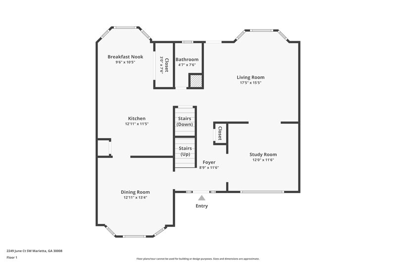 2,550/Mo, 2249 June Ct SW Marietta, GA 30008 Floorplan View