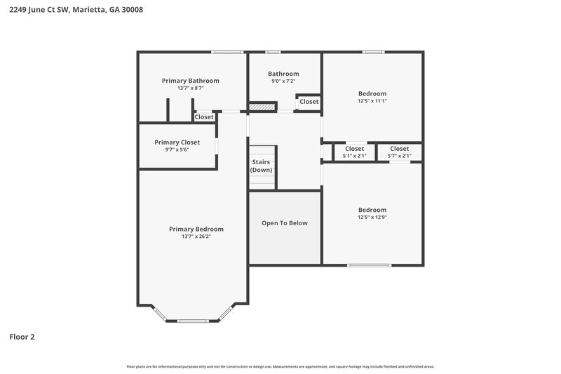 2,490/Mo, 2249 June Ct SW Marietta, GA 30008 Floor Plan View 2
