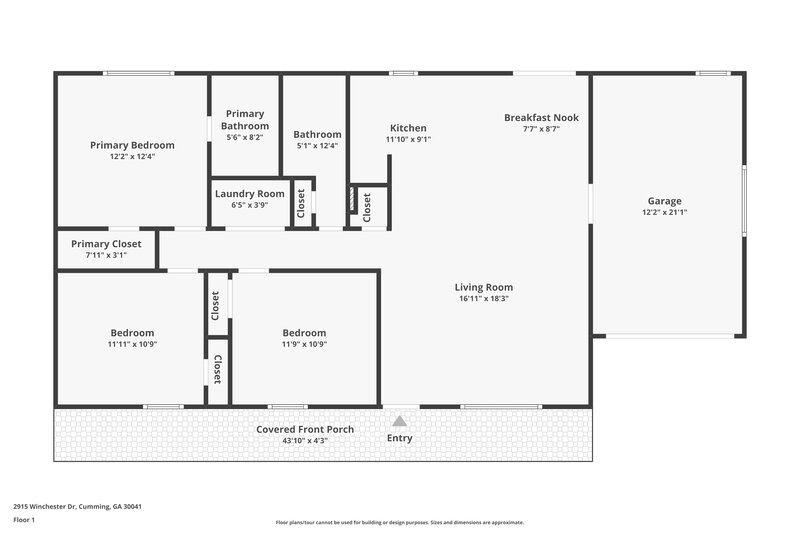 1,665/Mo, 2915 Winchester Dr Cumming, GA 30041 Floor Plan View