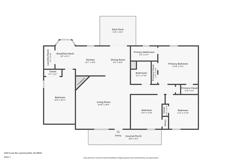 1,940/Mo, 2193 Cruse Rd Lawrenceville, GA 30044 Floor Plan View
