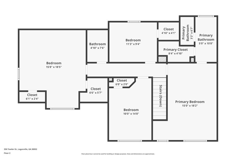 1,850/Mo, 350 Towler Dr Loganville, GA 30052 Floor Plan View 2