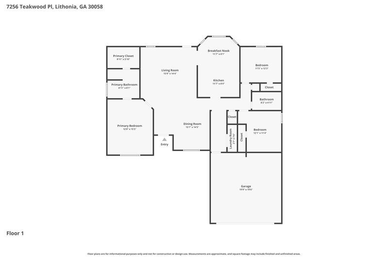 1,920/Mo, 7256 Teakwood Pl Lithonia, GA 30058 Floor Plan View