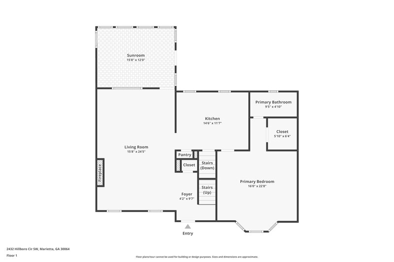 1,880/Mo, 2432 Hillboro Circle SW Marietta, GA 30064 Floor Plan View 2