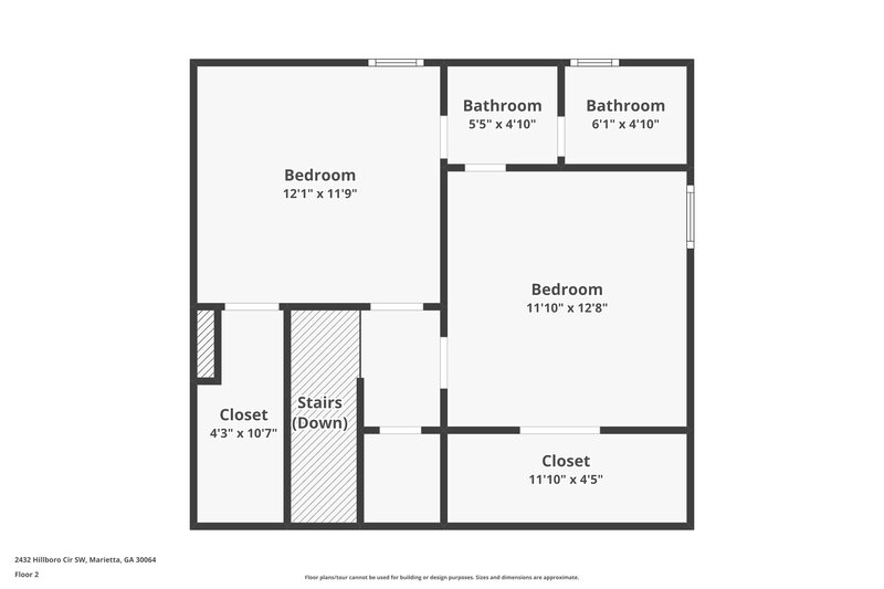 1,880/Mo, 2432 Hillboro Circle SW Marietta, GA 30064 Floor Plan View 3