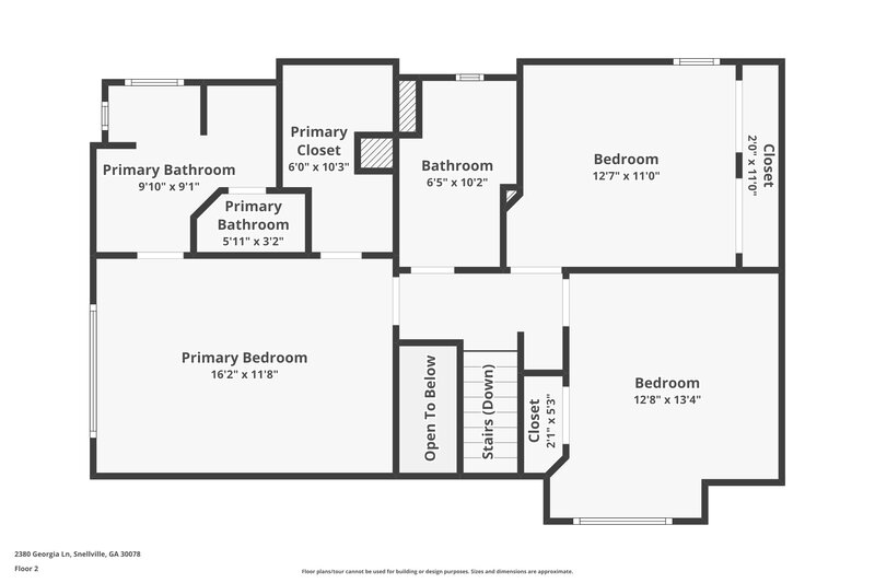 1,895/Mo, 2380 Georgia Ln SW Snellville, GA 30078 Floor Plan View 2