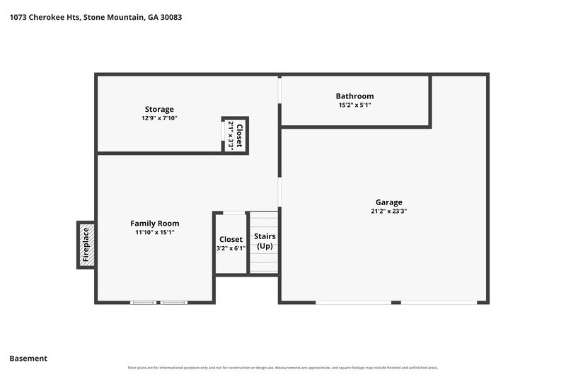 1,900/Mo, 1073 Cherokee Heights Stone Mountain, GA 30083 Floor Plan View