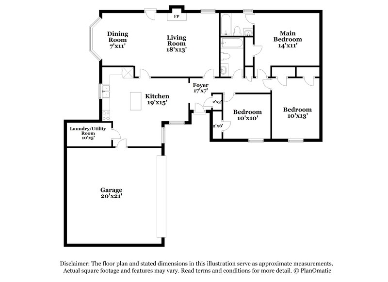 1,655/Mo, 147 Old Mill Trail Conyers, GA 30094 Floorplan View