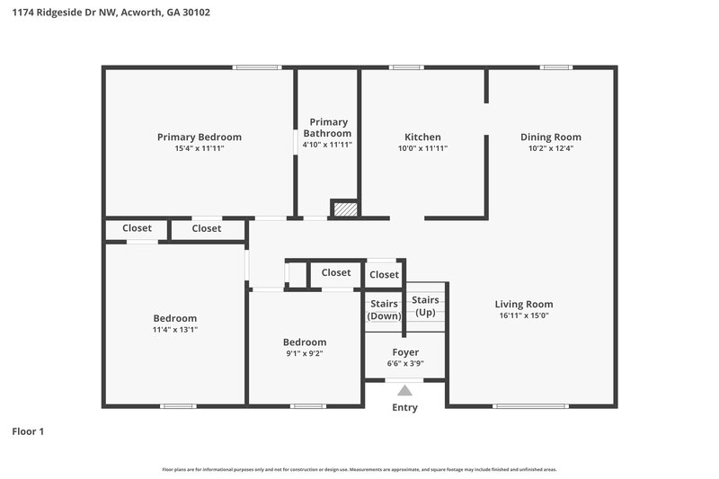 2,100/Mo, 1174 Ridgeside Dr NW Acworth, GA 30102 Floor Plan View 2