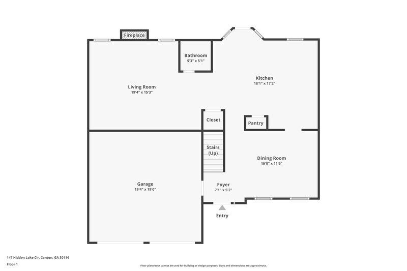 2,085/Mo, 147 Hidden Lake Circle Canton, GA 30114 Floor Plan View