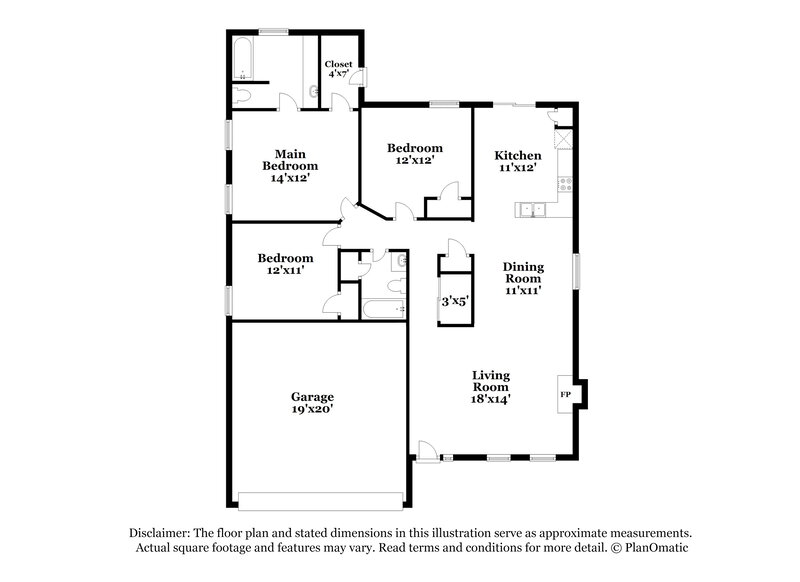 1,820/Mo, 212 Bainbridge Circle Dallas, GA 30132 Floor Plan View