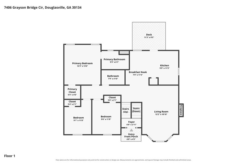 0/Mo, 7406 Grayson Bridge Circle Douglasville, GA 30134 Floor Plan View 2