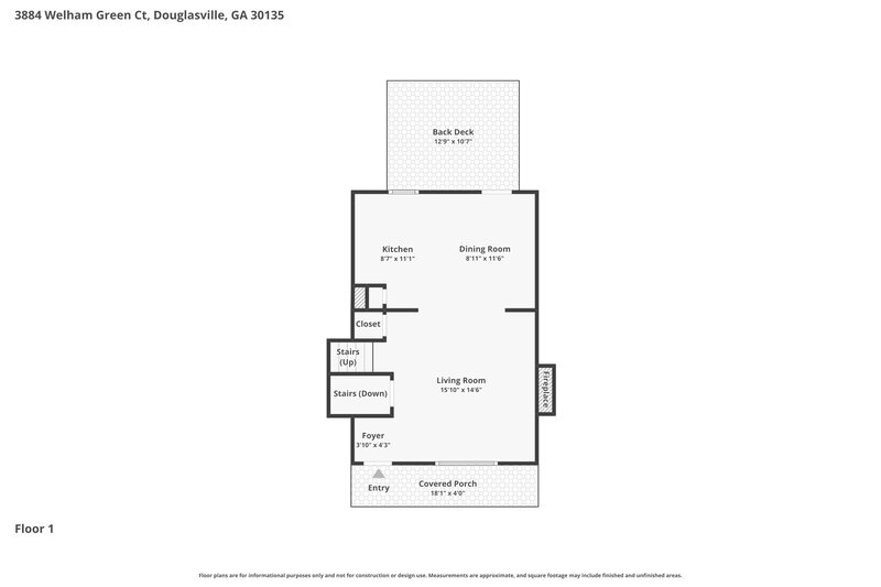 1,655/Mo, 3884 Welham Green Ct Douglasville, GA 30135 Floor Plan View