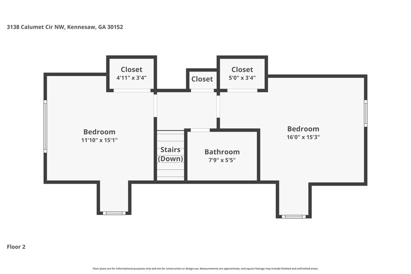2,040/Mo, 3138 Calumet Circle NW Kennesaw, GA 30152 Floor Plan View 3