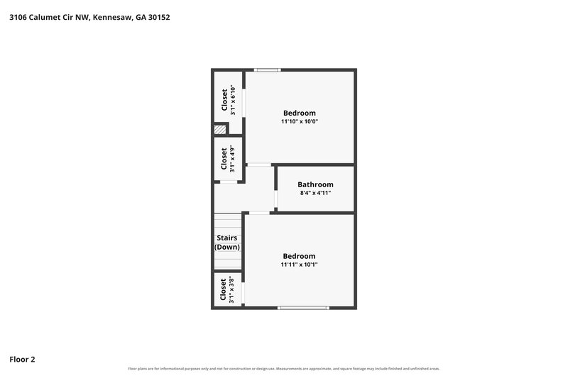 1,945/Mo, 3106 Calumet Circle NW Kennesaw, GA 30152 Floor Plan View 3
