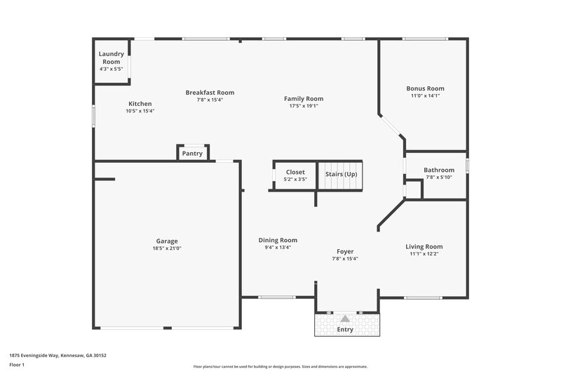 2,595/Mo, 1875 Eveningside Way NW Kennesaw, GA 30152 Floor Plan View