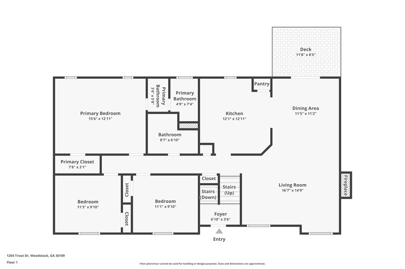 2,030/Mo, 1204 Trout Dr Woodstock, GA 30189 Floor Plan View 2