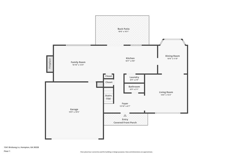 1,610/Mo, 1341 Birdsong Ln Hampton, GA 30228 Floor Plan View