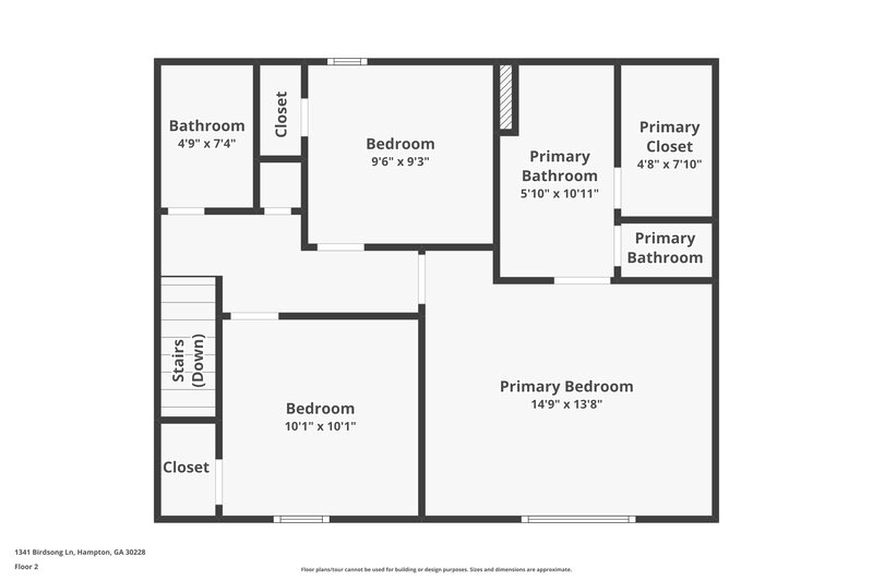 1,610/Mo, 1341 Birdsong Ln Hampton, GA 30228 Floor Plan View 2