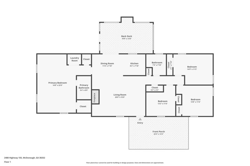 1,690/Mo, 2480 Hwy 155 North McDonough, GA 30252 Floorplan View