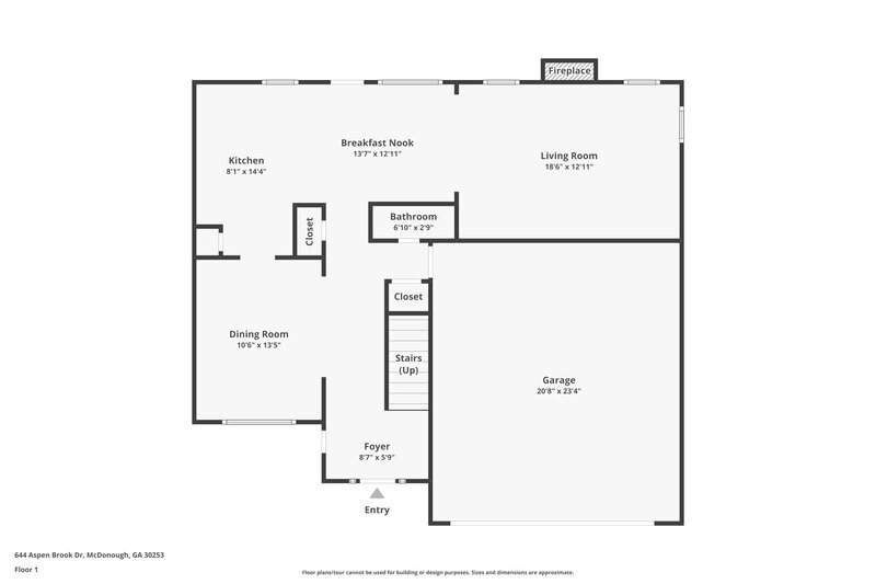 1,885/Mo, 644 Aspen Brook Dr McDonough, GA 30253 Floor Plan View