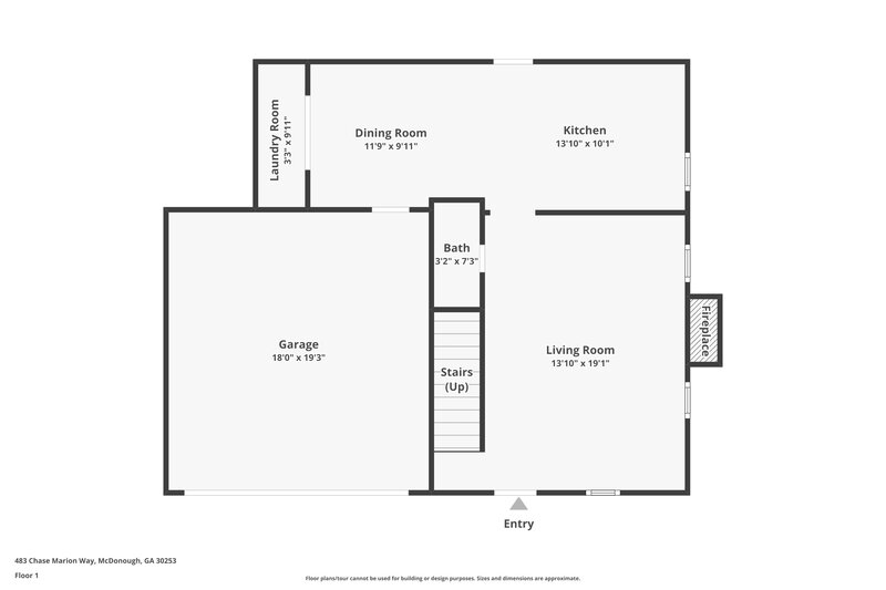 1,895/Mo, 483 Chase Marion Way McDonough, GA 30253 Floor Plan View