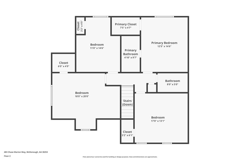 1,895/Mo, 483 Chase Marion Way McDonough, GA 30253 Floor Plan View 2