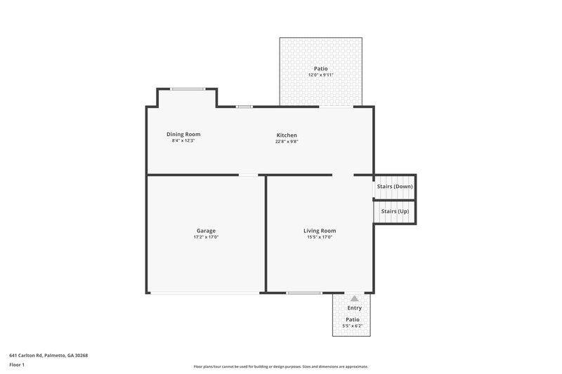 1,750/Mo, 641 Carlton Rd Palmetto, GA 30268 Floor Plan View
