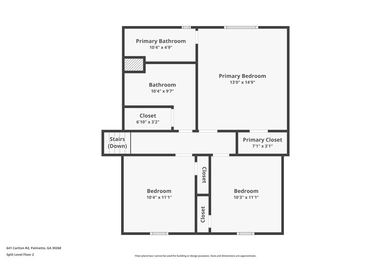 1,750/Mo, 641 Carlton Rd Palmetto, GA 30268 Floor Plan View 2