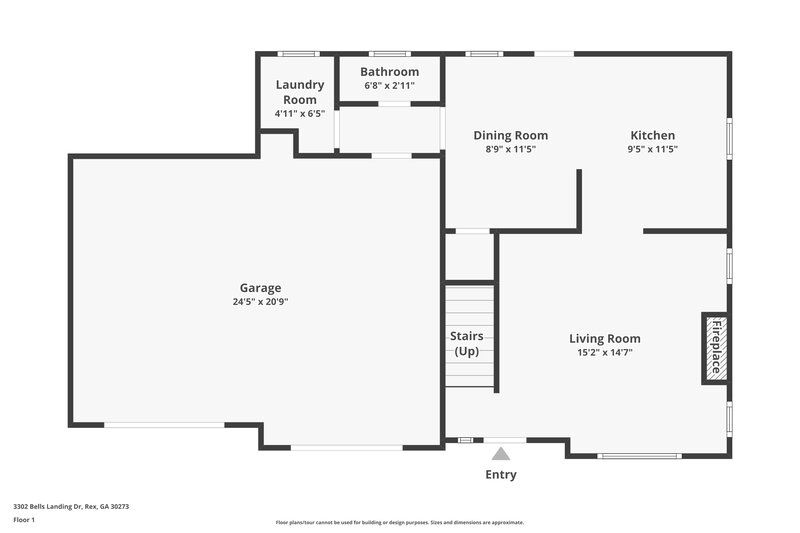 1,830/Mo, 3302 Bells Landing Dr Rex, GA 30273 Floor Plan View