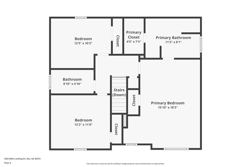 1,830/Mo, 3302 Bells Landing Dr Rex, GA 30273 Floor Plan View 2