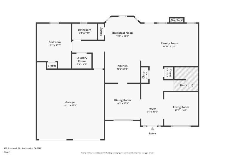 2,210/Mo, 468 Brunswick Circle Stockbridge, GA 30281 Floorplan View