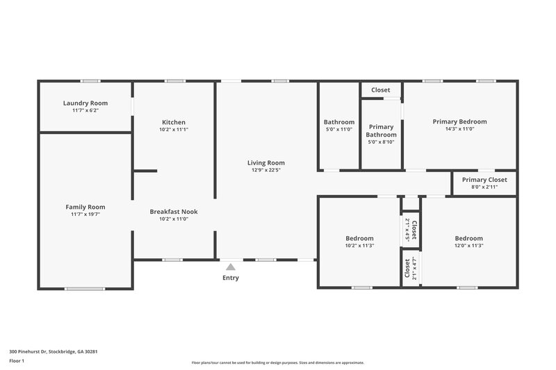 1,760/Mo, 300 Pinehurst Dr Stockbridge, GA 30281 Floor Plan View